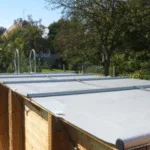 Couverture de sécurité à barres pour piscine bois hors-sol