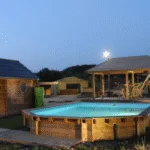 Spot LED piscine en bois - Fabrication Wood-Line