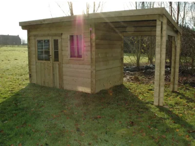 Abris de jardin en bois porte double - Chalet en bois à deux pans - Fabricant belge d'abris de jardin
