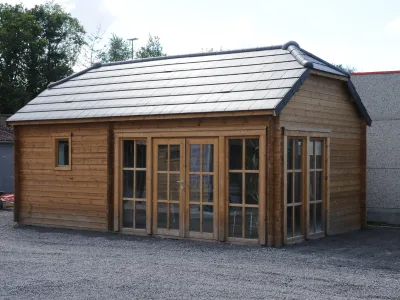Pavillon - Bureau en bois - Fabricant belge - panneaux tuiles